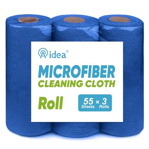 Image of AIDEA Microfiber Cleaning Cloth 165 Sheets 3 Roll, Cleaning Rags 11x9 inch