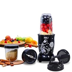 Kshavi Bullet Mixer Grinder/Mixer/Grinder/Blender/Shaker Unbreakable Jars with Sipper lid Nutri-blend 100% Full Copper Motor for Kitchen Smoothie Maker (2 Mixer Jar)