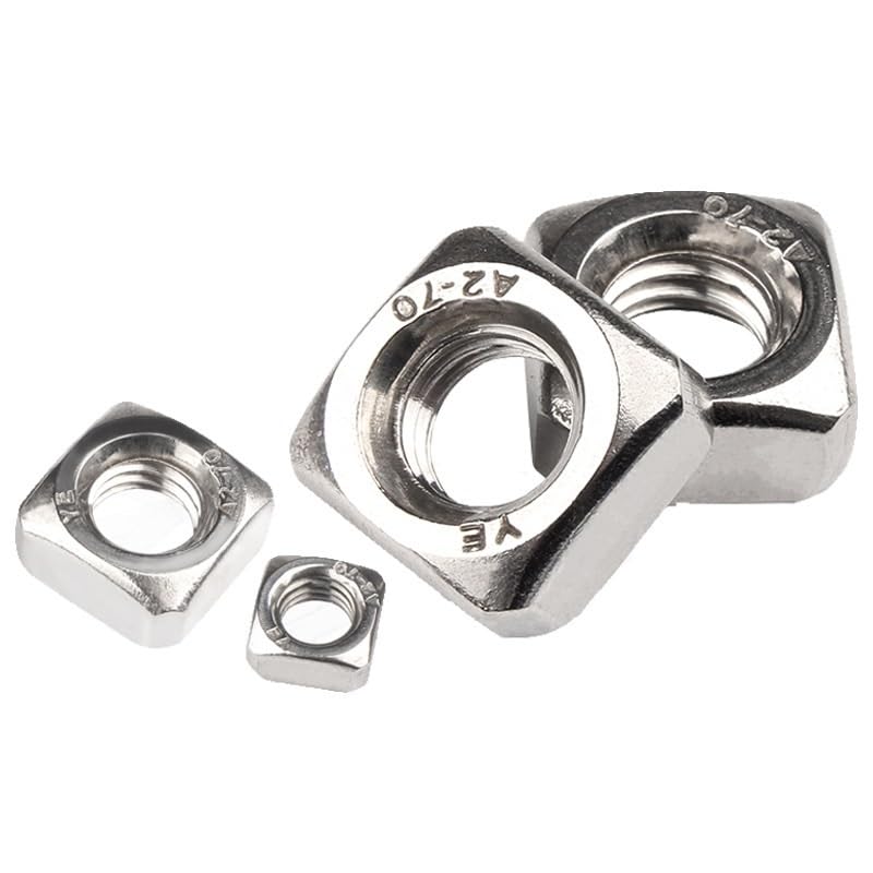 Square Nuts M3 M4 M5 M6 M8 M10 M12 A2 304 Stainless Steel Metric Nut(M12 x 5Pcs)