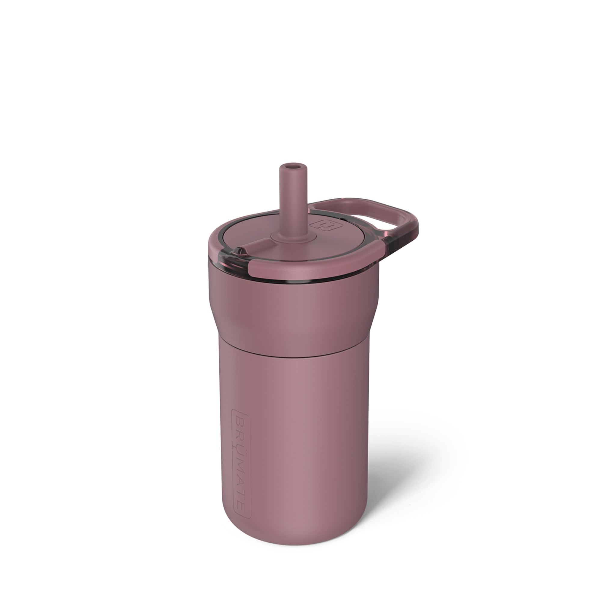 BrüMate Leap 12oz 100% Leakproof Kids Tumbler with Handle and Silicone Soft Straw | Drop Resistant Silicone Sleeve | For Kids 4+ | Insulated Stainless Steel | Cup Holder Friendly | 12oz (Rose Taupe)