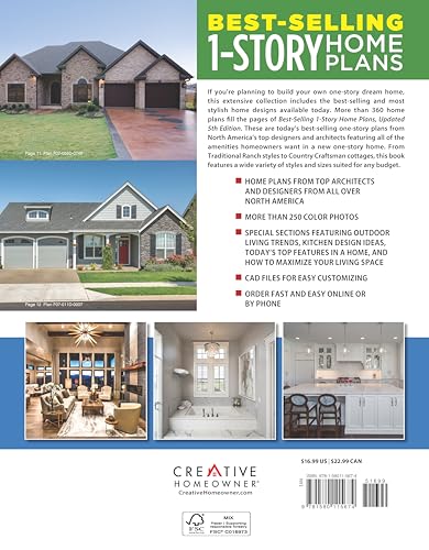 Best-Selling 1-Story Home Plans, 5th Edition: Over 360 Dream-Home Plans in Full Color (Creative Homeowner) Craftsman, Country, Contemporary, and Traditional Designs with More Than 250 Color Photos - Image 2