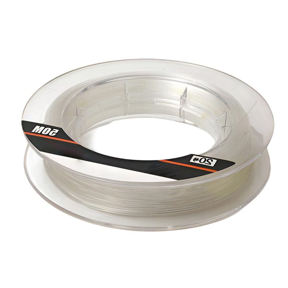 ZYNCUE Ligne de pêche fluorocarbone 50 m monofilament solide bas visibilité usure récif mer pêche 18 à 45,4 kg