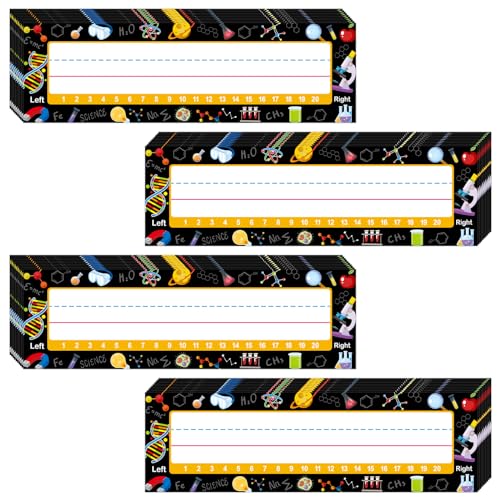 Pack of 50 Science Lab Nameplates for Student Desks Back to School Classroom Name Tags 3 x 10 inches