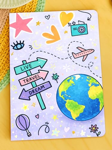Image of DOODLE A5 Undated Planner Notebook - 160 Pages (12-Month Planner + Notes), Soft Cover Journal with 80 GSM Paper - Motivational Quote Design, Compact Diary for Work, Study, Travel & Gifting