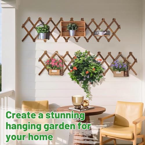 Image of 4Pcs 13x78 Expandable Wood Wall Trellis for Climbing Plants Outdoor /Indoor
