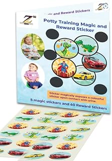 Zeph - Potty Training Magic Stickers and Reward Stickers Set - Dinosaur Toilet Colour Changing Potty Training Sticker and Reward for Toddlers