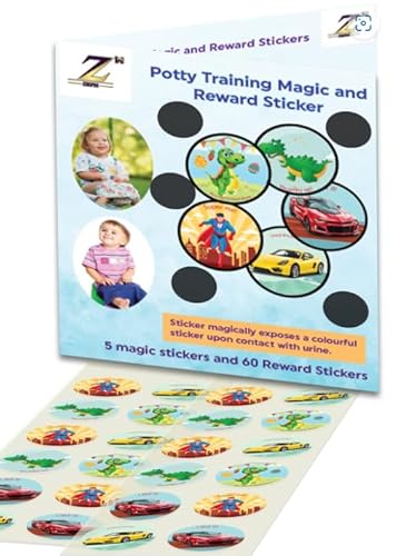 Zeph - Potty Training Magic Stickers and Reward Stickers Set - Dinosaur Toilet Colour Changing Potty Training Sticker and Reward for Toddlers