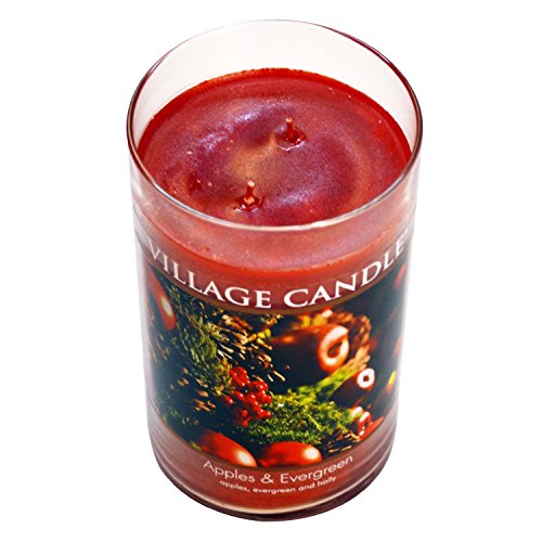 Village Candle Apples & Evergreen, Large Tumbler Scented Candle, 19 Oz, Red #TOP1
