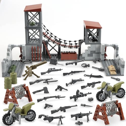 Finger Rock Military Base Series Small Suspension Building Set, WW2 Army Mini War Accessories Kits, DIY Defence Base Guard Tower Base Guns Army Supplies Block Toy for Teens Adults 14+ by Finger Rock - Image 3