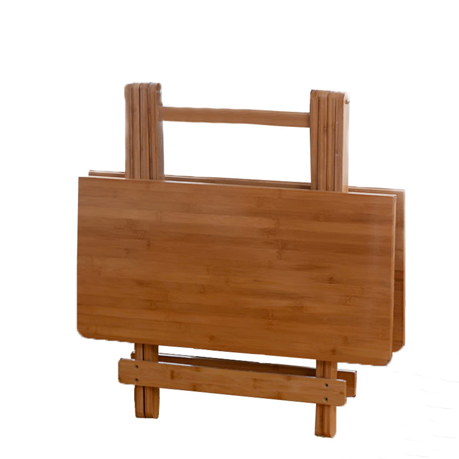 Kleiner Klapp-Esstisch, Bambus-Klapp-Beistelltisch, tragbarer rechteckiger Sofatisch, Outdoor-Bistro für Garten, Terrasse, Couchtisch, Holz, 100 x 60