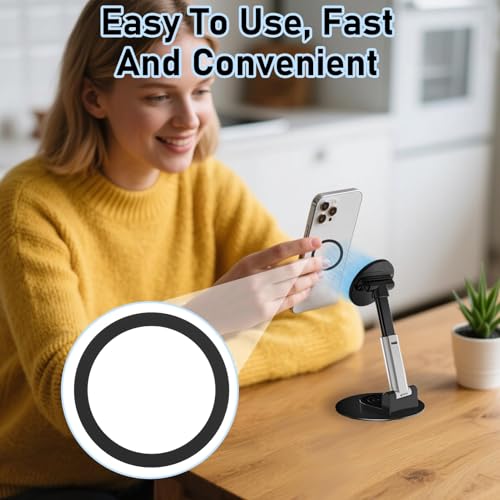 4 Selbstklebender Metall-Leitmagnet Ring für Kabelloses Laden, Kompatibel mit MagSafe, Ultradünner Runder Magnetleit Ring Nicht Magnetischem Material, Geeignet zum kabellosen Laden von Mobiltelefonen