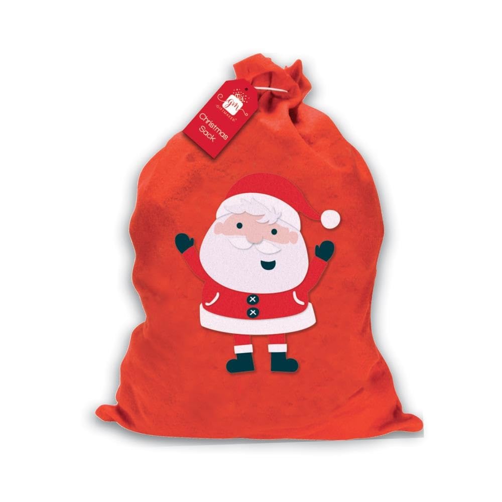 Large Red Traditional Christmas Xmas Santa Sack Father Christmas Design 60cm x 50cm