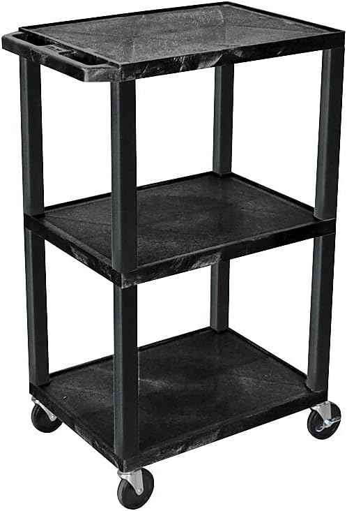 Luxor/H.Wilson 3 Shelf Tuffy Cart, Black (WT42) : Mail Carts : Office Products