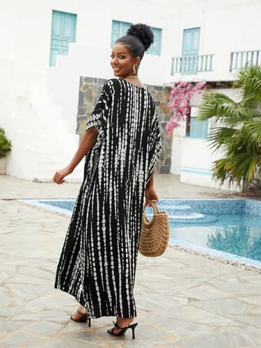 Kaftan for Women Plus Size Bathing Suit Cover up Batwing Dress Loose fit Moroccan Caftan mumu Dresses for Women4