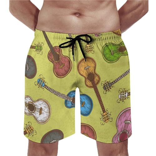 Maillot de bain séchage rapide homme à motif guitare couleur pour plage et piscine