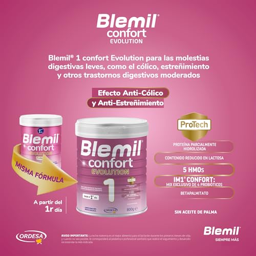Miniatura 4 de Blemil 1 Confort Evolution 800g Fórmula De Inicio Desde El Primer Día