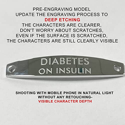 LinnaLove-Pre-engraved Simple Rolo chain Medical alert id bracelet for Women2