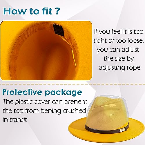 Image of Fedora Hats for Men Wide Brim Panama Hat with Classic Belt