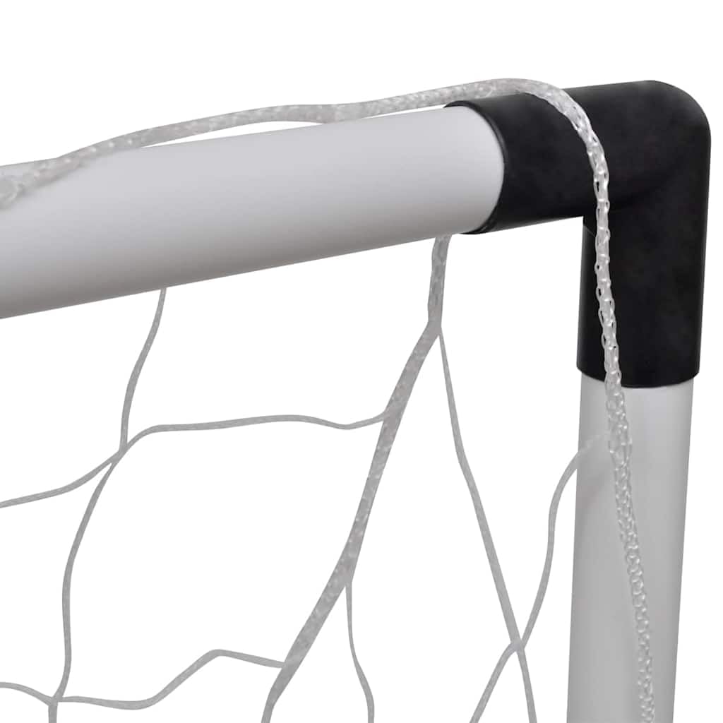 Set di 2 mini porte da calcio in plastica e rete in poliestere, 91,5 x 48 x 61 cm, per bambini, con ganci a terra per il fissaggio, facile da montare