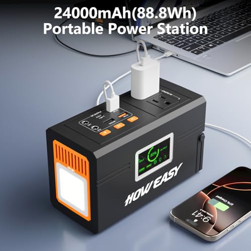 Image of Portable Power Station 127W,Solar Generator(Solar Panel Optional), 88.8Wh Power Supply with 110V AC Outlet, 1*Type-C, 2*QC3.0, Solar Powered Generator for Emergency Backup, Camping