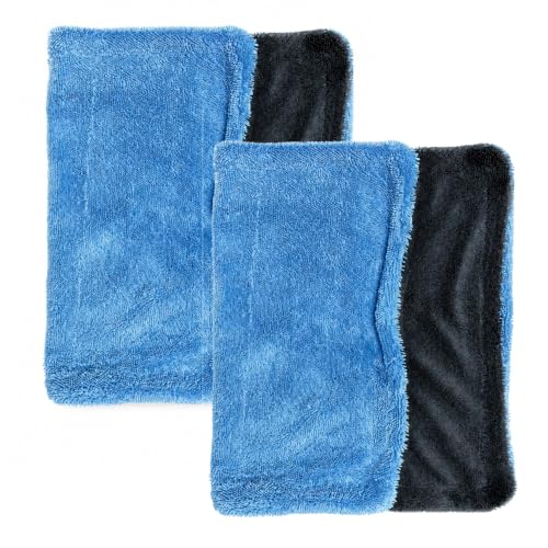 Image of BENAVJI Microfiber Cloth for Car - Puremagic 1100 GSM Twisted Loop Super Absorbent Towel - Edgeless Design with Plush Pile, Lint Free Cloth for Drying & Detailing, Transparent Pack of 2