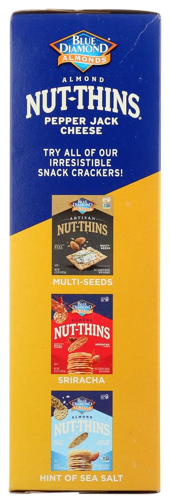Gluten Free Almond Nut-Thins Cracker Snacks, Pepper Jack Cheese (Pack of 4 – 4.25 Oz. Boxes)