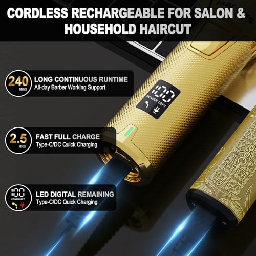 FADEKING® Professional Hair Clippers for Men – Cordless Barber Clippers & Beard Trimmer for Men, Fade Clipper and Trimmer Set for Home & Barber Use, Complete Men's Grooming Kit - Gifts for Men - Image 6