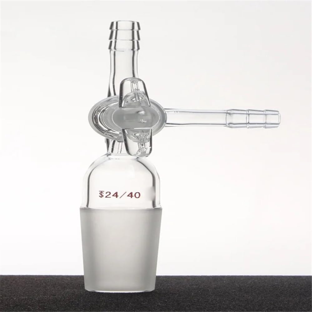 Adaptador de destilación Conjunta, Adaptador de matraz de 2 mm, PTFE o Vidrio, válvula con Junta en T, Varios tamaños, A68(A681420)