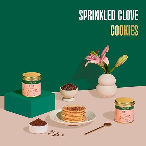 Miniatura 6 de VAHDAM, Polvo de clavo (2.47 oz70 g) sin gluten, sin OMG, polvo de clavo 100% crudo, sin gluten, clavo molido crudo de la India  Polvo de clavo para