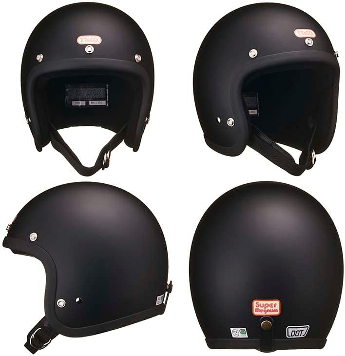 Miniatura 2 de TT&CO - Casco de motocicleta retro TT05J 34 de cara abierta, Super Magnum, estándar aprobado por DOT para Moto
