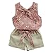 Lankey Baby Clothing Kids Summer Clothes Girls Flower Printing Vest + Pure Color Pants Children Clothing Set