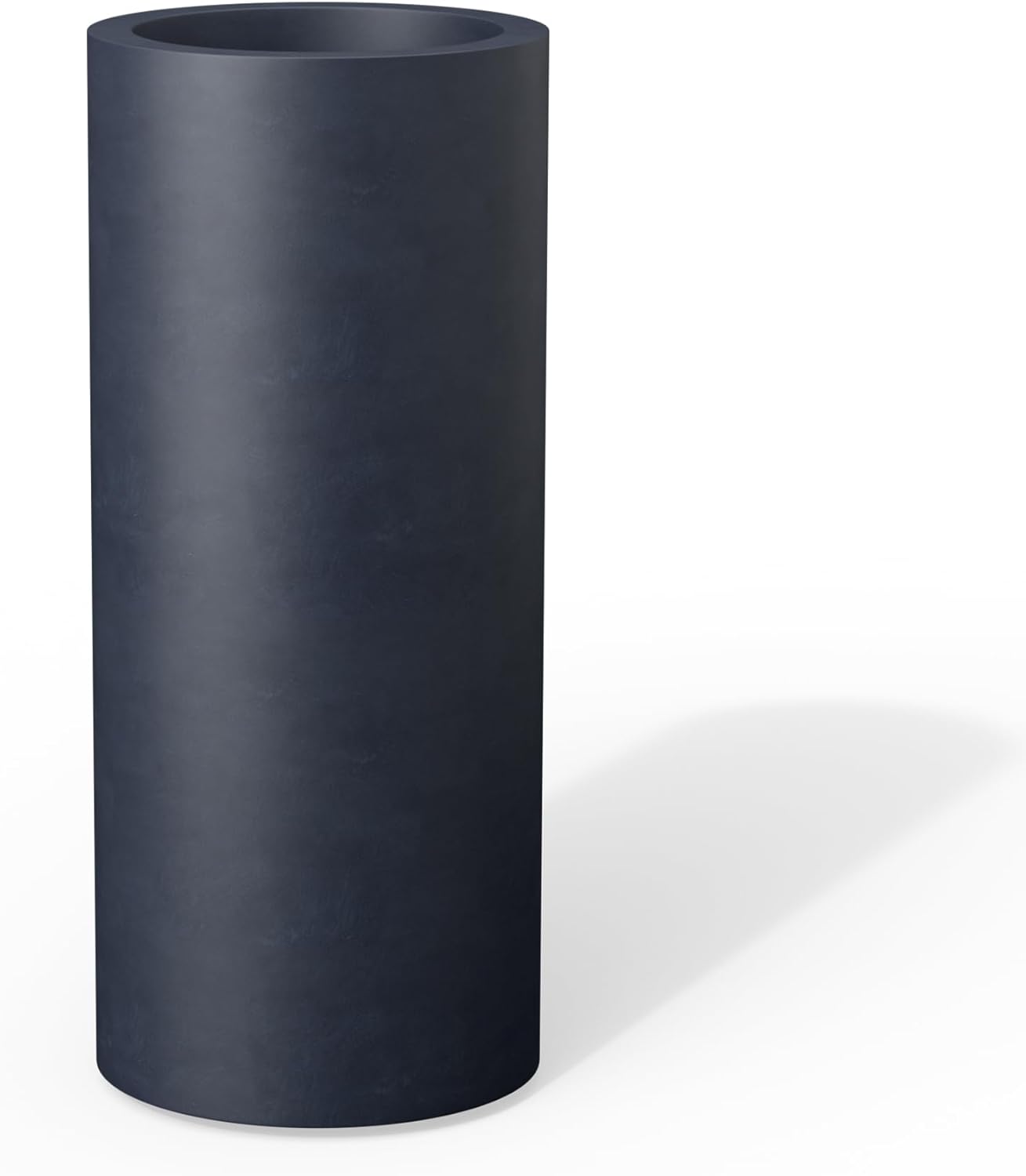 Kante 23.6 Inch Tall Cylindrical Planter, Large Round Plant Pots with Drainage Hole, Made with Concrete, Suitable for Indoor Outdoor Plants, Home Decor, White