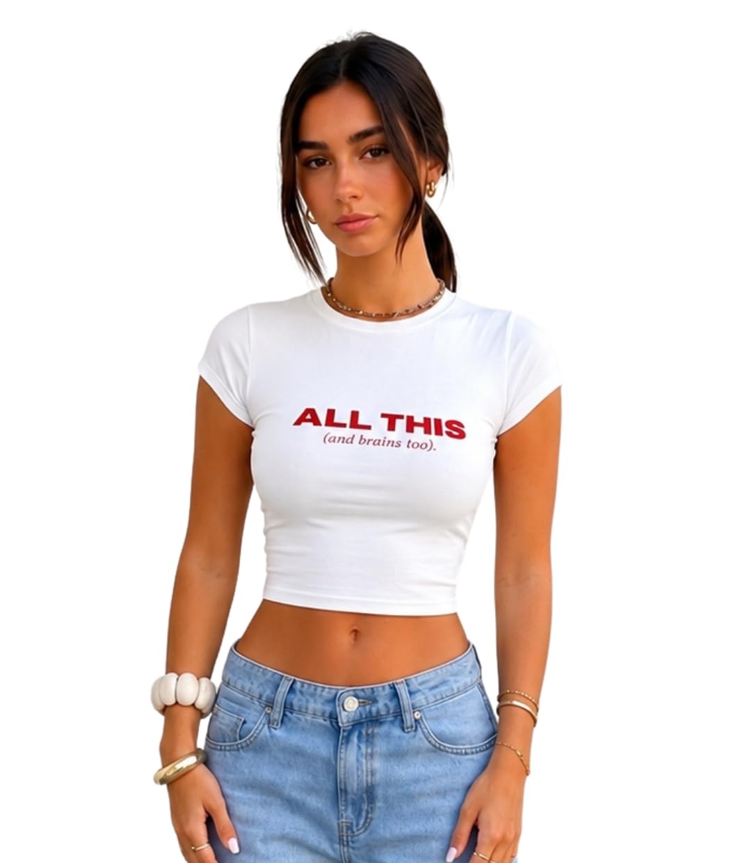 besick Printed Baby Tee Fitted Crop Bodyfit Top for Women's-picture-37