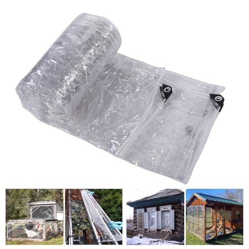 Bâche transparente robuste double couche imperméable en PVC avec passage de lumière - 3