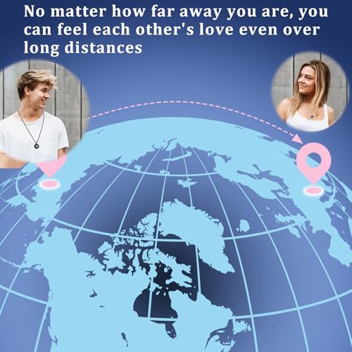 Long Distance Touch Vibration & Light Up Pendant Necklace for Couples - Send SOS SMS, Perfect for Girlfriend & Boyfriend Xmas Gifts3