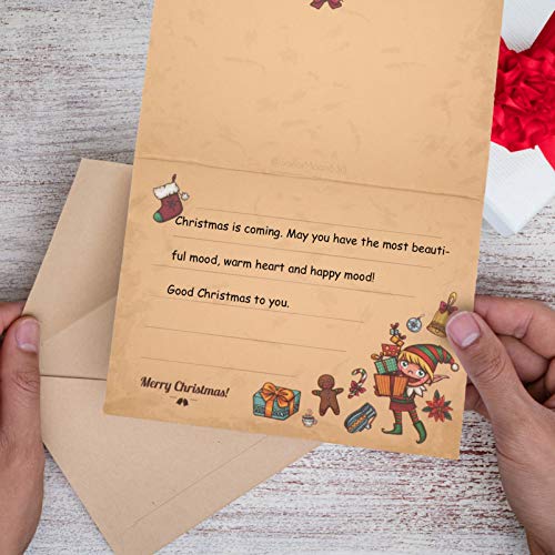 NUOBESTY 12Pcs Cartão de Natal Kraft Cartão de Aniversário Cartões de Chá de Bebê Cartão de Feliz Na