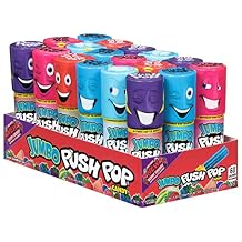 Push Pop Jumbo Individually Wrapped Bulk Lollipop Variety Party Pack - 18 Jumbo Lollipop Suckers in Assorted Fruity Flavors - Fun Candy for Birthdays and Celebrations