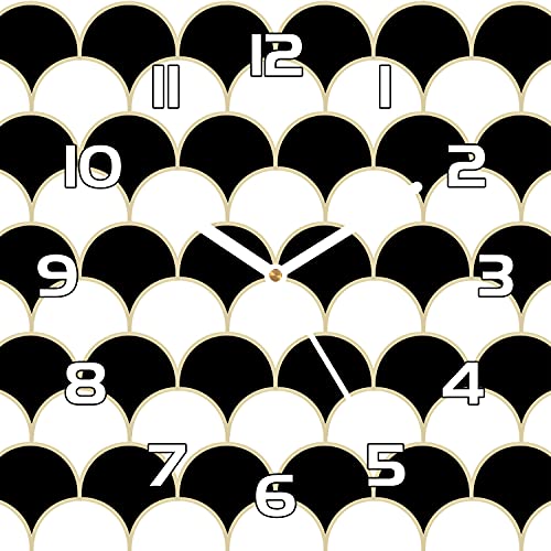 Horloge en verre cuisine et salon moderne 30x30 cm Saint-Jacques géométrique - 2