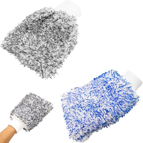 BRDTKUGV 2 Pcs Wash Mitt, Cleaning Wash Mit, Washs Mitt for Car Washing, For Car, Household Cleaning, And Outdoor Vehicle Maintenance