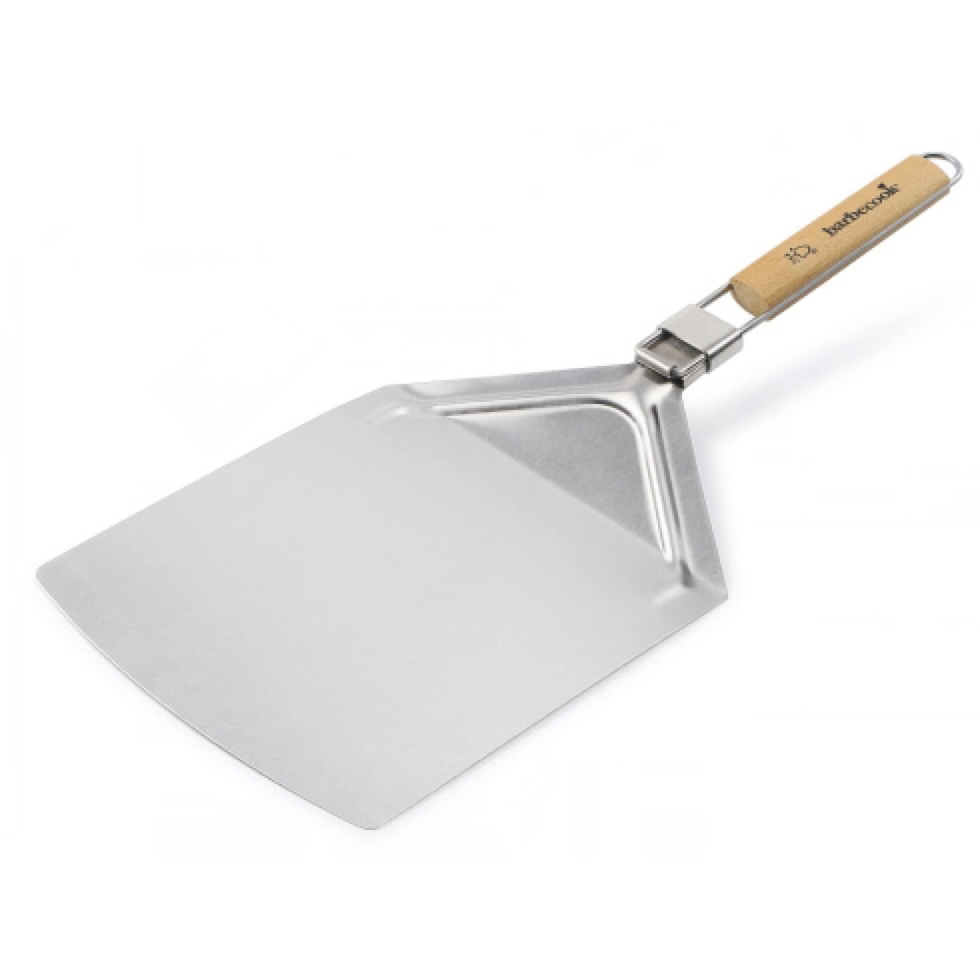 Barbecook Pelle à Pizza carrée pour Four et BBQ avec poignée en Bois et Crochet de Suspension en Acier Inoxydable, 32cm de Largeur