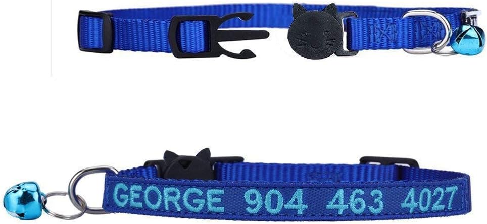 Cat Collar,Personalized Embroidered Nylon Cat ID Collars with Bell - Custom Text with Pet Name and Phone Number …