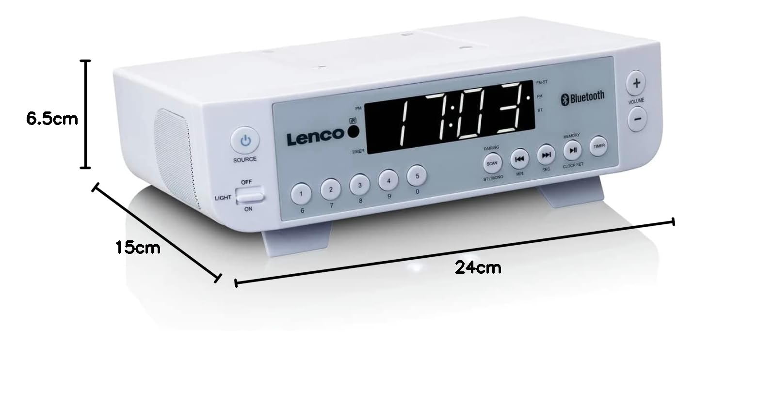Lenco KCR-100 Radio Kuchenne, Biały, 1W