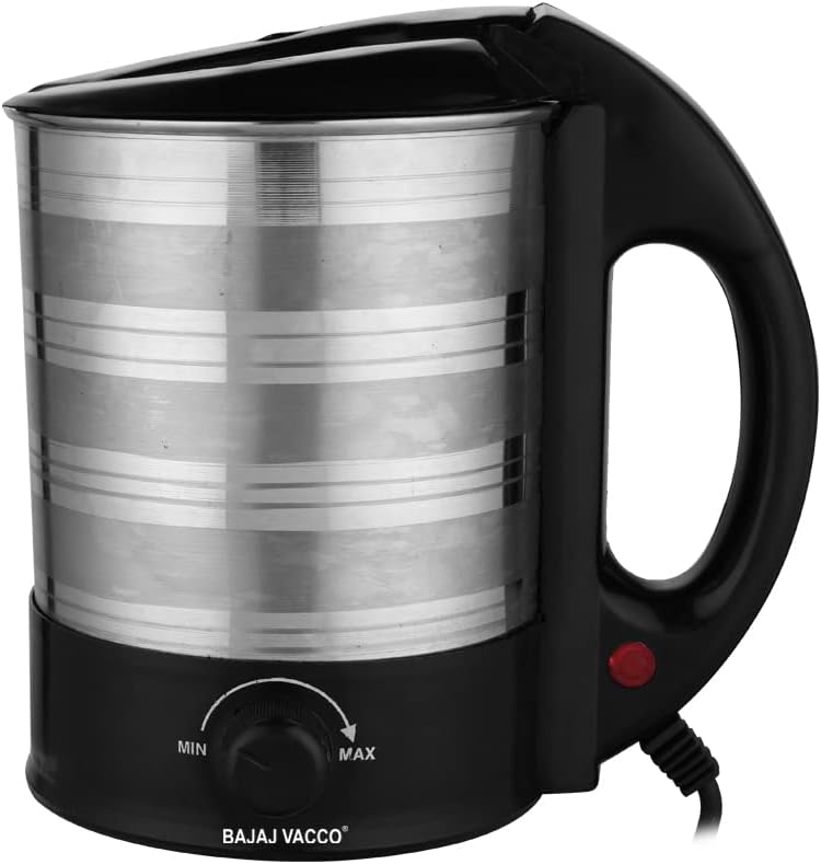 BAJAJ VACCO�Stainless Steel Electric Kettle (Black, Large)