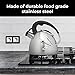 Everyday Solutions Whistling Tea Kettle; Vine Collection - Brushed Stainless Steel Kettle w/Ergonomic Heat Resistant Handle & Leaf Design - for Gas, Electric, or Convection Cooktop - 2 Quart Capacity