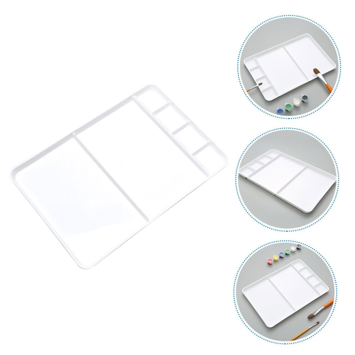 TOPBATHY Palette Plastique pour Peinture Aquarelle Compartiments Palette de Mélange Résistante PP Lisse pour Artistes et Bricolage