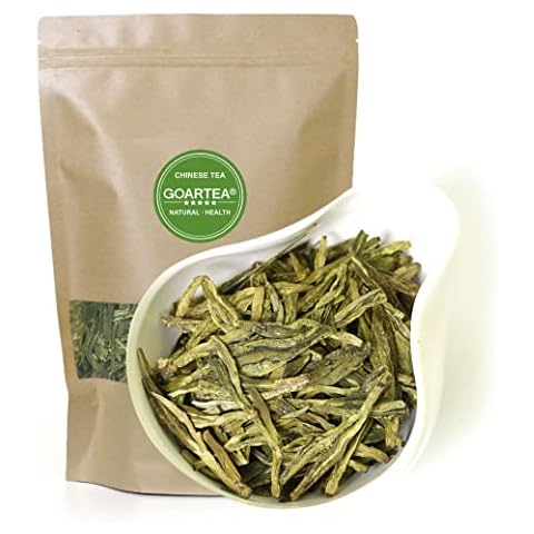 GOARTEA 100g / 3.5oz Premium Xihu Longjing Dragon Well Dragonwell Spring Green Tea Loose Leaf Chinese West Lake Long Jing Tea Cover