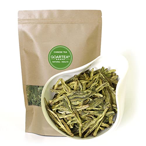 Goartea 2Pcs 250G / Total 17.6Oz Premium Xihu Longjing Dragon Well Dragonwell Spring Green Tea Loose Leaf Chinese West Lake Long Jing Tea #TOP5