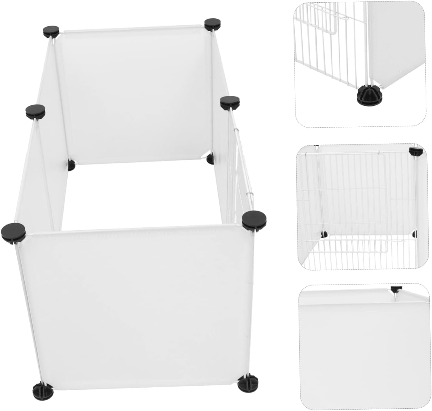 Yardwe 1set Mini Hedgehog Playpen and Pet Cage Fence for Hamsters Rabbits and Animals and Practical Indoor Outdoor Enclosure Easy to Assemble Frosted White Door