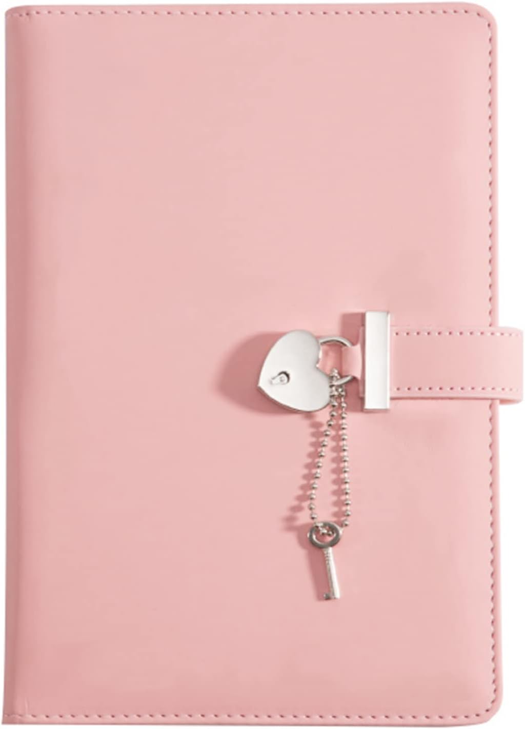 A5 Journal Diary with Heart Shaped Lock and Key for Writing, PU Leather Lined Journal Notebooks,A5 Diary with Lock for Women and Girls,Pink(1 Pack)