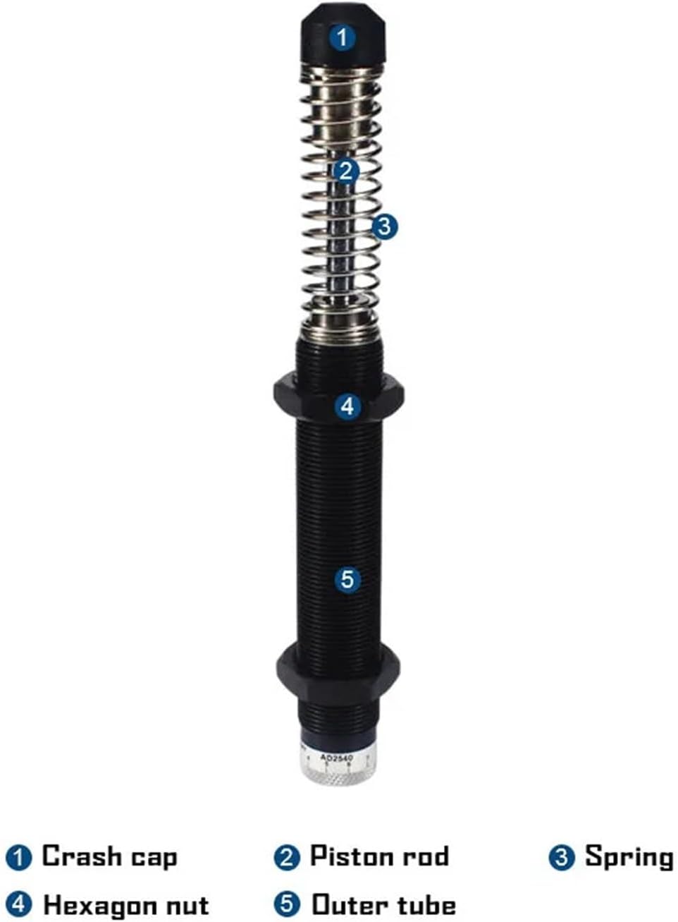 AD Series Hydraulic Adjustable Shock Absorber AD1425 AD2050 Oil Pressure Buffer is Suitable for AD1410 AD1412 AD1612 AD2020 AD2525 Shock Absorber(AD3625)